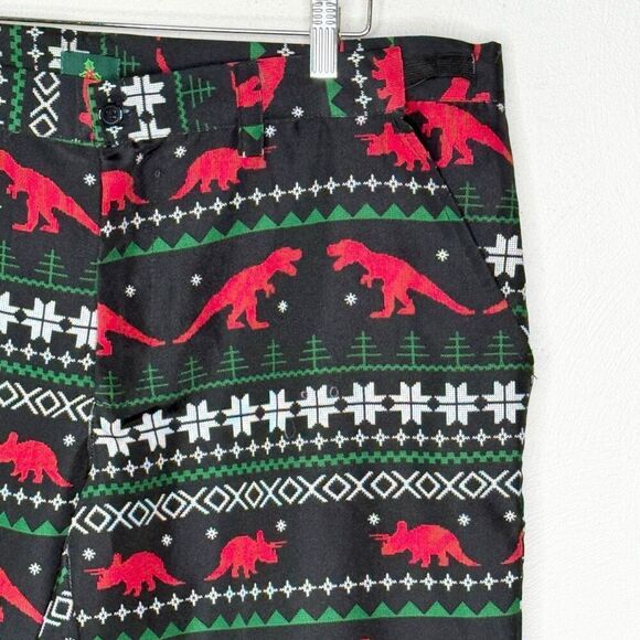 Tipsy Elves Dinosaur Holiday Ugly Christmas Polyester Suit - Men’s US XL - Picture 8 of 10
